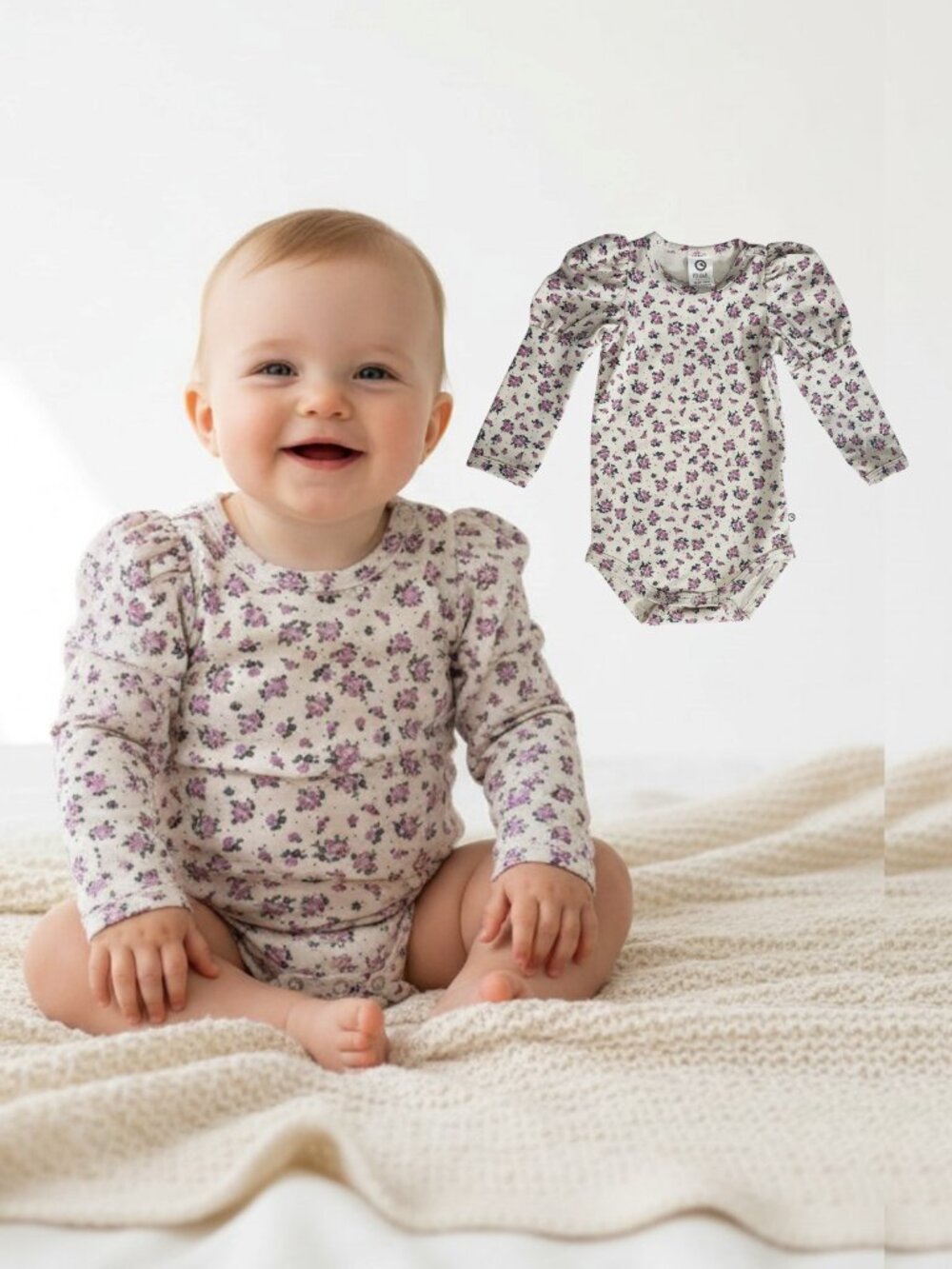 NWT MUSLI of Denmark - GOTS Organic Cotton Baby Onesie Made in Ukraine size 3/6m